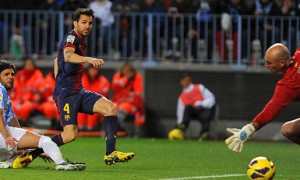Malaga vs Barcelona Cesc Fabregas goal